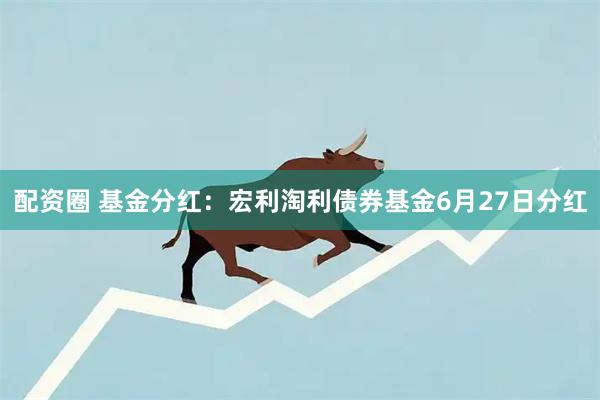 配资圈 基金分红：宏利淘利债券基金6月27日分红