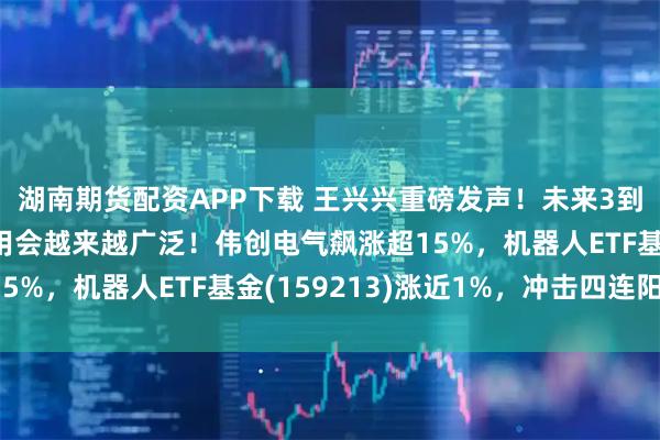 湖南期货配资APP下载 王兴兴重磅发声！未来3到5年，人形机器人应用会越来越广泛！伟创电气飙涨超15%，机器人ETF基金(159213)涨近1%，冲击四连阳！